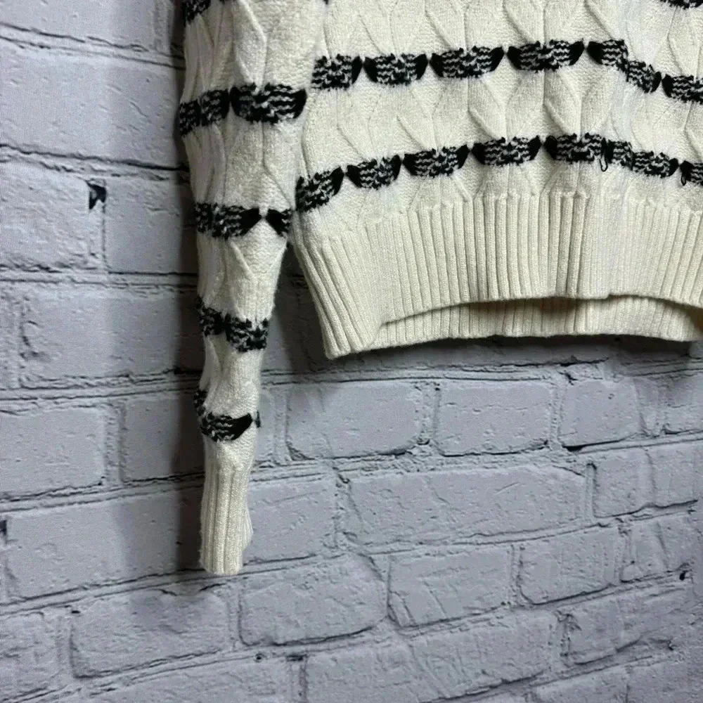 Joie Women’s Cream/Black Striped Turtleneck Sweater Women’s size XS
